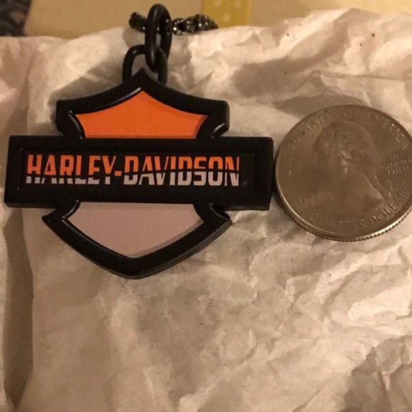 NWOT Harley-Davidson B&S Pendant with Black Stainless Steel Chain - Picture 4 of 4